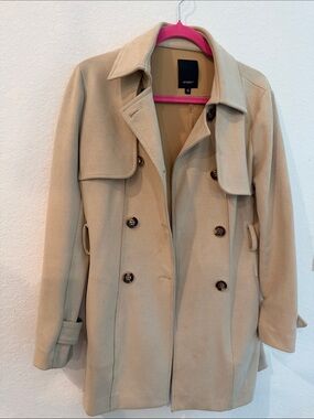 Studio Beige Double-Breasted Trench Coat